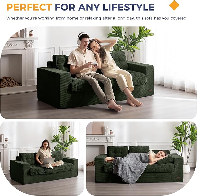 MAXYOYO 3 Seater Couch for Living Room, Boneless Couch - Image 4