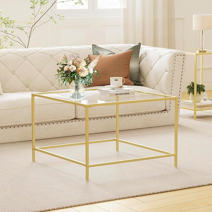 Glass Coffee Table, Modern Square Coffee Table - Image 5