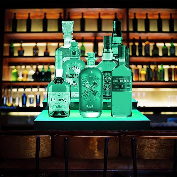Royxen LED Lighted Liquor Bottle Shelf 3 Tier, 16 Inch Bar Shelf - Image 6