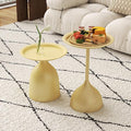 hitsuki Yellow Nesting Coffee Table Set of 2 Funky Colorful Round Metal End by hitsuki