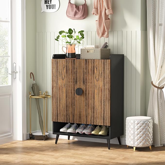 Tribesigns Shoe Cabinet with Doors, 7-Tier Shoe Storage Cabinet with Adjustable - Image 4