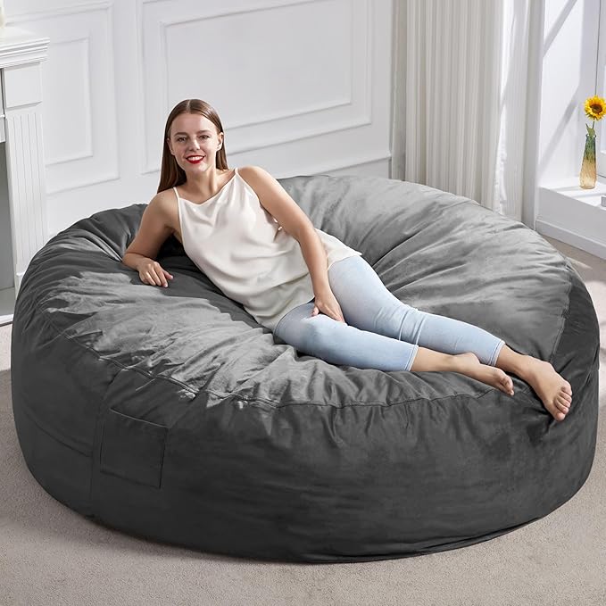 Hobestluk 6FT Bean Bag Chair Bean Bag Chairs by YourHomeDeservesMore