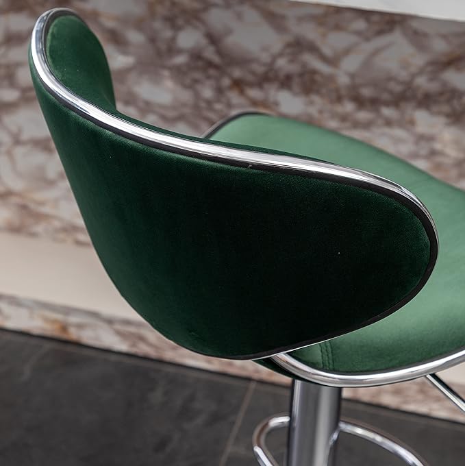 Roundhill Furniture Masaccio Velvet Upholstered Adjustable Swivel Barstool - Image 12