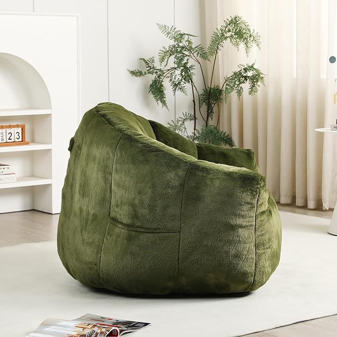 Furniliving Bean Bag Chair, Giant Bean Bag Chair Stuffed Floor Sofa - Image 4