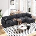 Vesgantti 143" L Shaped Modular Sectional Sofa, Comfy Corduroy Upholstered by Vesgantti