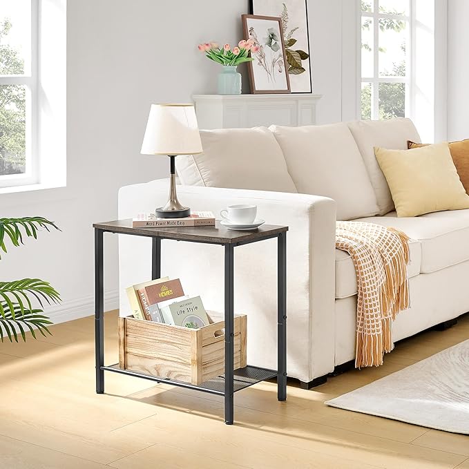Hoctieon 2 Tier End Table, Sofa Side Table, Narrow Side Table - Image 9