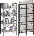 Folding Bookshelf, 4 Tier Bookcase Foldable Shelf by Homeiju