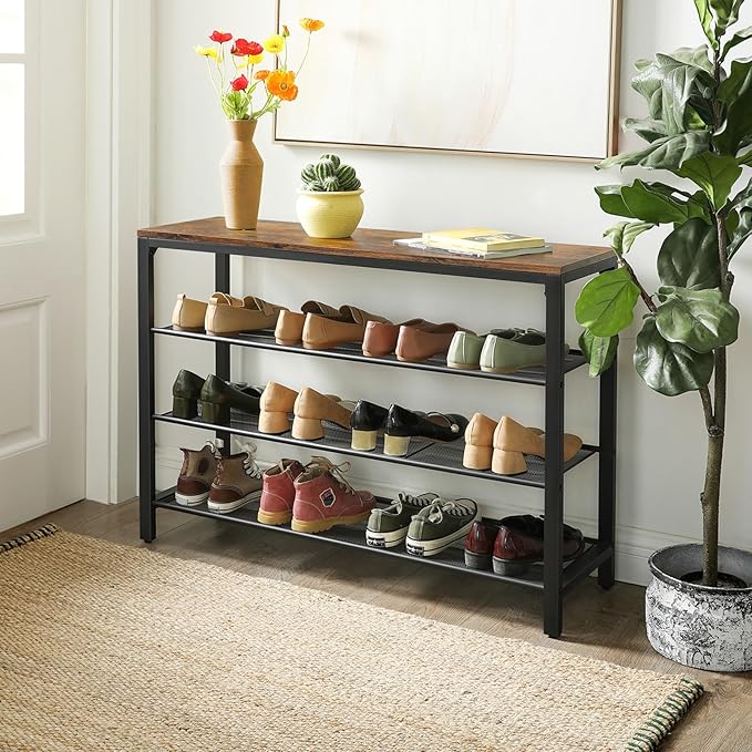 VASAGLE 4 Tier Shoe Rack, Shoe Organizer - Image 2