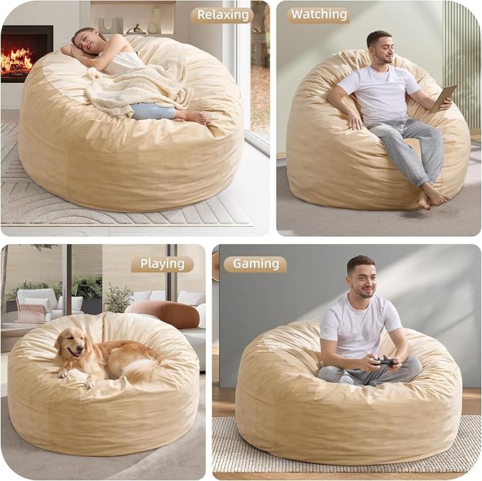 Hobestluk 5FT Bean Bag Chair Giant Bean Bag Chairs - Image 5