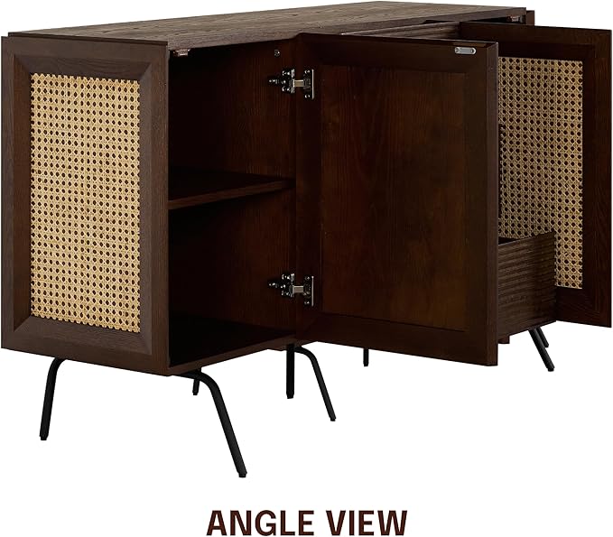 NTC MOSSIC Sideboard with 2 Doors and 3 Drawers, Buffet Cabinet with Natural - Image 6