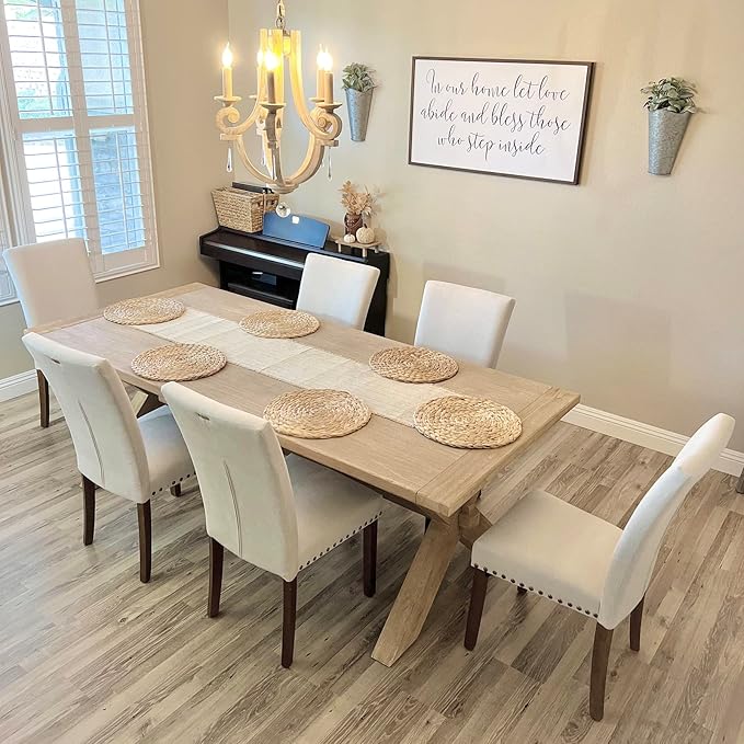 COLAMY Upholstered Fabric Dining Chairs Set of 6, High Back Padded Chairs - Image 2