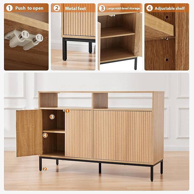 Farmhouse Buffet Sideboard Cabinet - Image 4