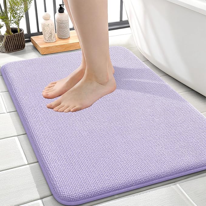 OLANLY Thick Memory Foam Bath Mat Rug 24x16, Extra Soft Absorbent Bathroom Rug by OLANLY