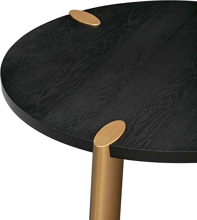 NTC 40 Inch Tribase Boho Wooden Round Coffee Table - Image 4