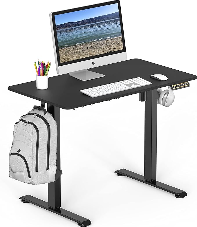 SHW 40 x 22 Inches Electric Height Adjustable Sit to Stand Desk by SHW
