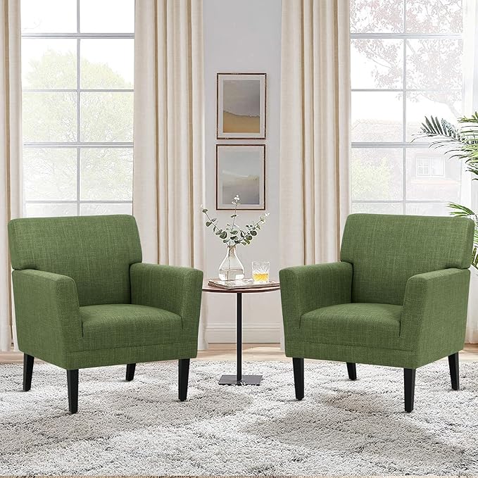 COLAMY Accent Chair Set of 2 for Living Room, Modern Upholstered Fabric Accent by COLAMYINC
