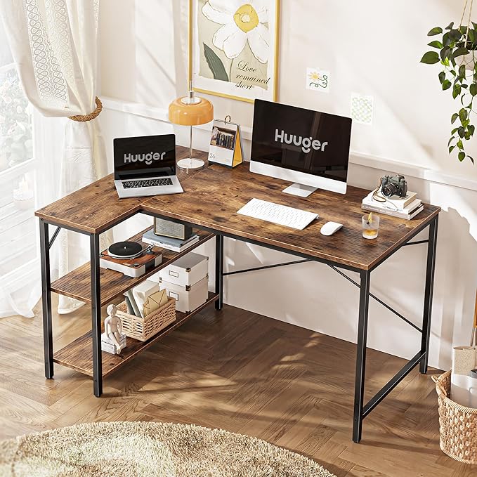 Huuger 47 Inches L Shaped Desk, Computer Desk - Image 2