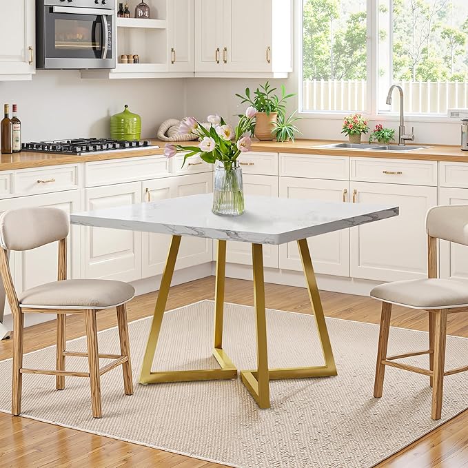 Square Dining Table for 2-4, 31.5" Small Dinner Table by LynginsCreativeLife