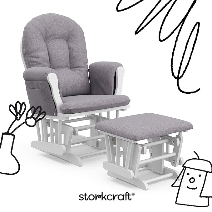 Storkcraft Premium Hoop Glider & Ottoman — GREENGUARD Gold Certified Nursery - Image 3
