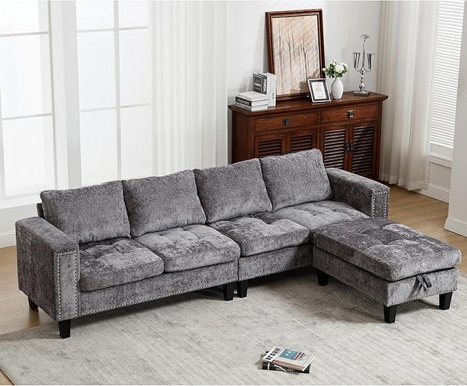 Ball & Cast 104.5" L Shaped Sectional Couch - Image 3