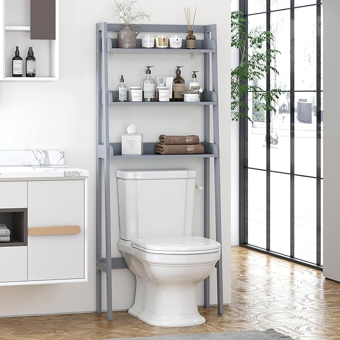 UTEX Over Toilet Bathroom Organizer, 3-Tier Above Toilet Storage Shelf Rack - Image 4