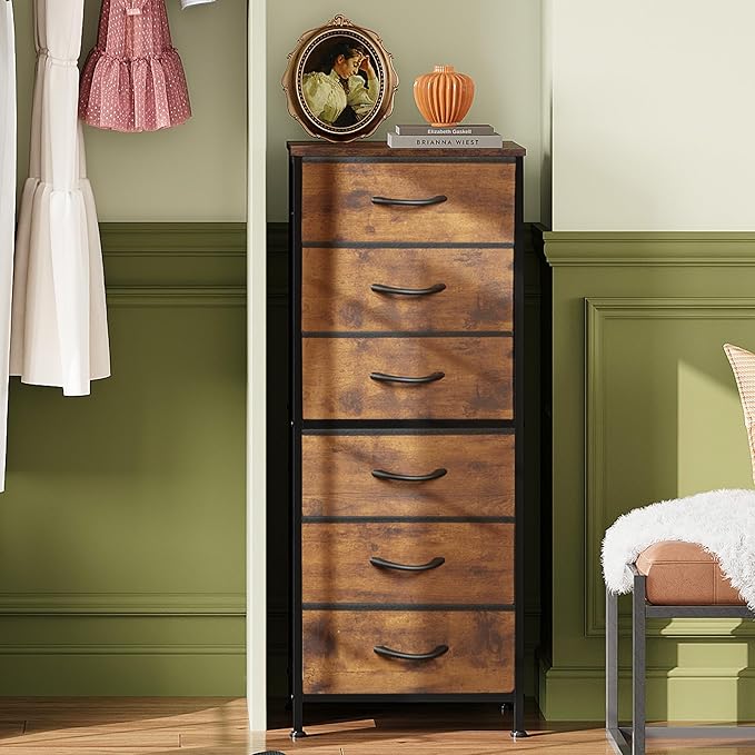 WLIVE Tall Dresser for Bedroom, 6 Drawer Dressers & Chests of Drawers, Fabric - Image 5