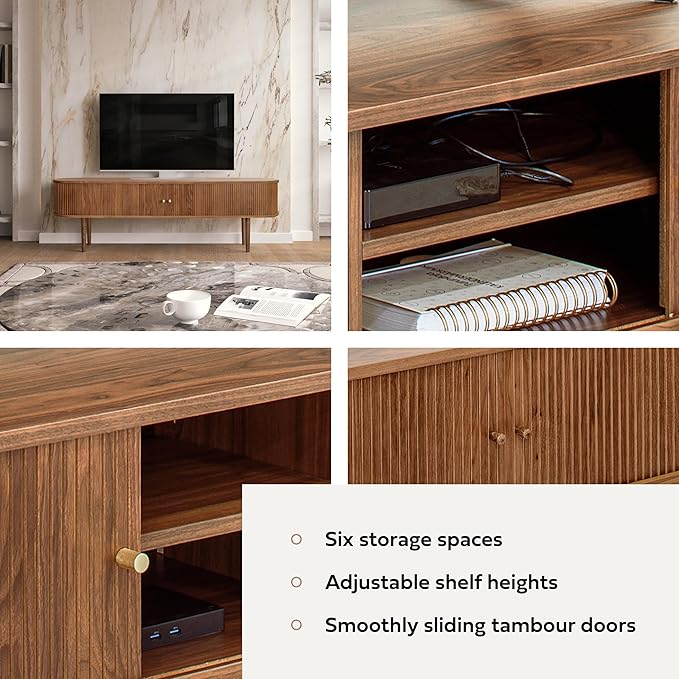 WERMO 71’’ TV Stand with Storage and Shelves - Image 3