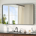 TETOTE Black Mirror 40 x 24 Inch Matte Black Bathroom Mirrors, Tempered Glass by TETOTE