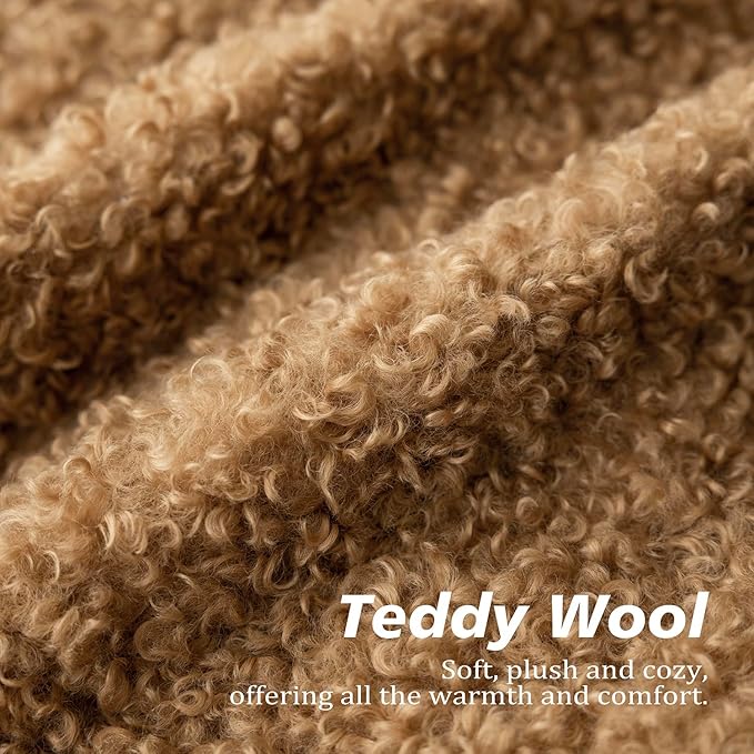 Foindtower Set of 2 Curly Teddy Wool Pillow Covers Decorative Boucle Textured - Image 2
