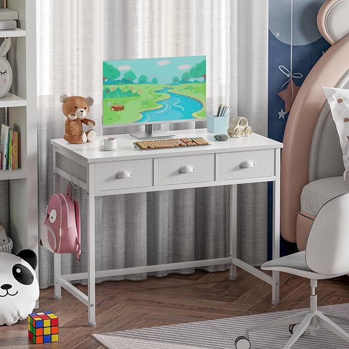 Furologee White Small Computer Desk - Image 8