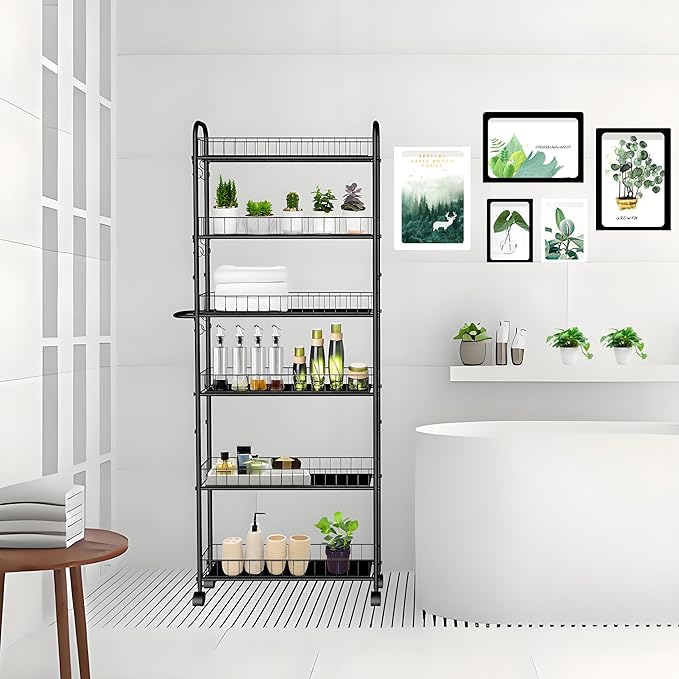 Slim Rolling Cart, 6-Tier Storage Cart - Image 7