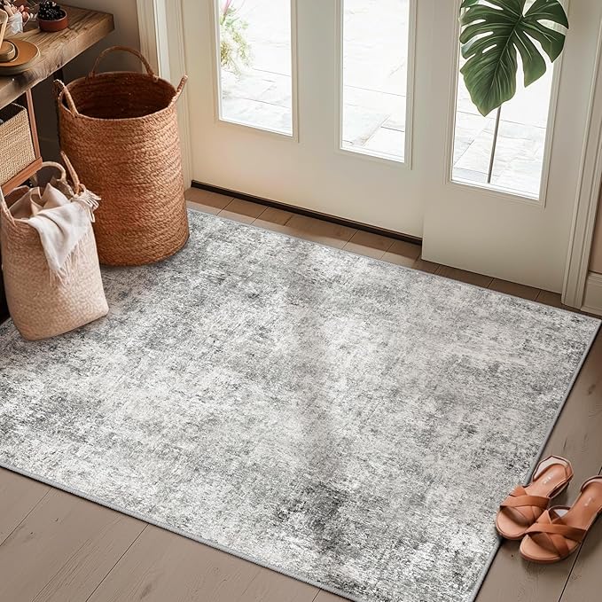 Washable Area Rugs 2'x3' Non-Slip Modern Abstract Soft by RELEANY