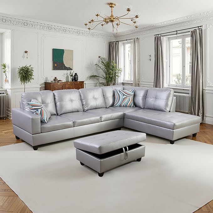 NicBex Sectional Couch 3 Pieces Sofa Set by NicBex