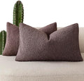 Foindtower Pack of 2 Textured Boucle Throw Pillow Covers Accent Solid by Foindtower
