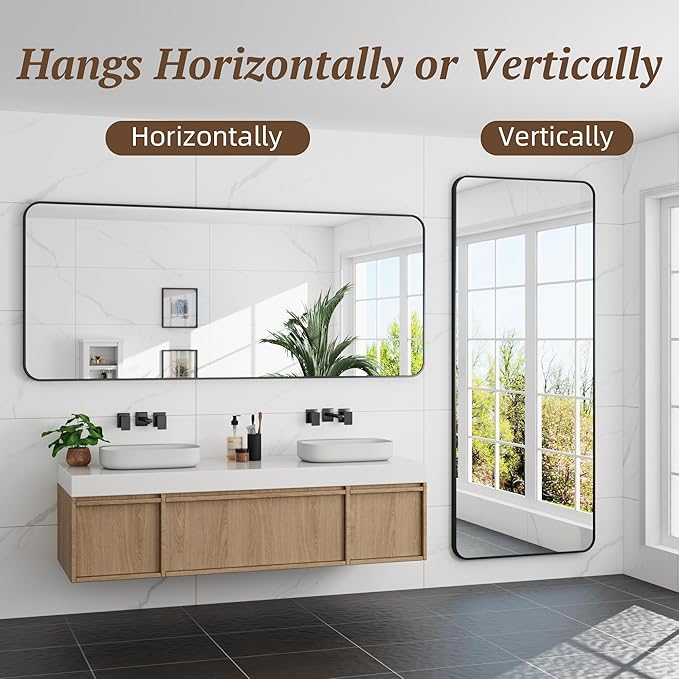 Bathroom Mirror 72" x 30", Large Rectangle Wall Mirror, Entryway Decor - Image 6