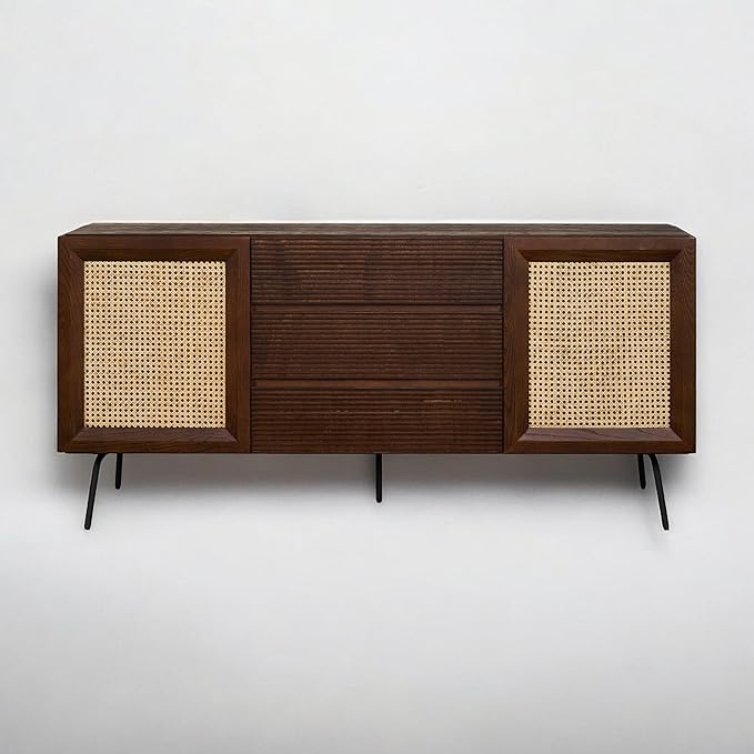 NTC MOSSIC Sideboard with 2 Doors and 3 Drawers, Buffet Cabinet with Natural - Image 9
