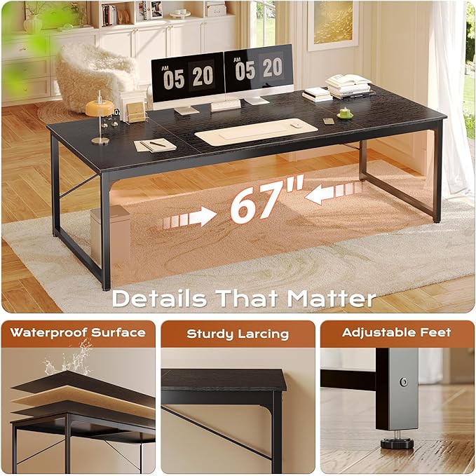 PRAISUN 70.8 X 29.5 Inch Computer Desk - Image 6