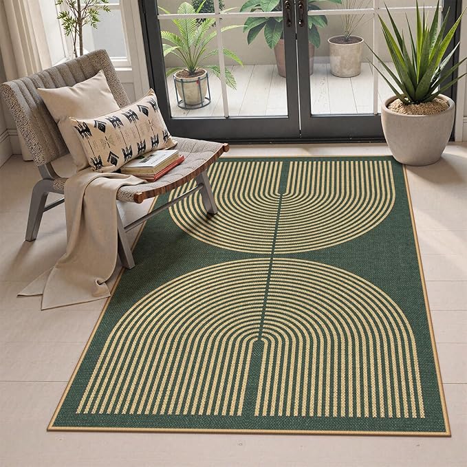 Lahome Modern Rainbow Easy Jute Entry Rug, 3x5 Washable Outdoor Patio Porch Rug by Lahome