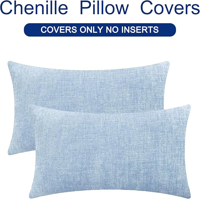 CaliTime Throw Pillow Covers Decorative 16 X 26 Inches Pack of 2 Cozy Chenille - Image 6