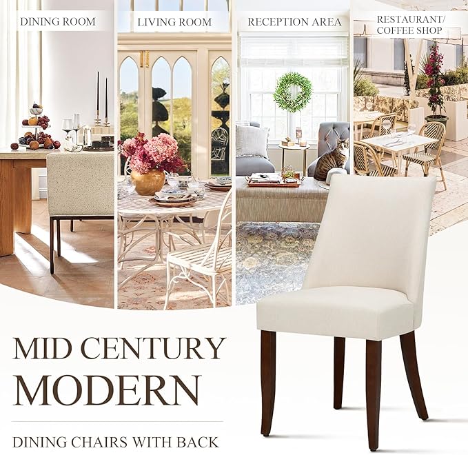 COLAMY Upholstered Dining Chairs Set of 6, Mid Century Modern Kitchen Chairs - Image 6