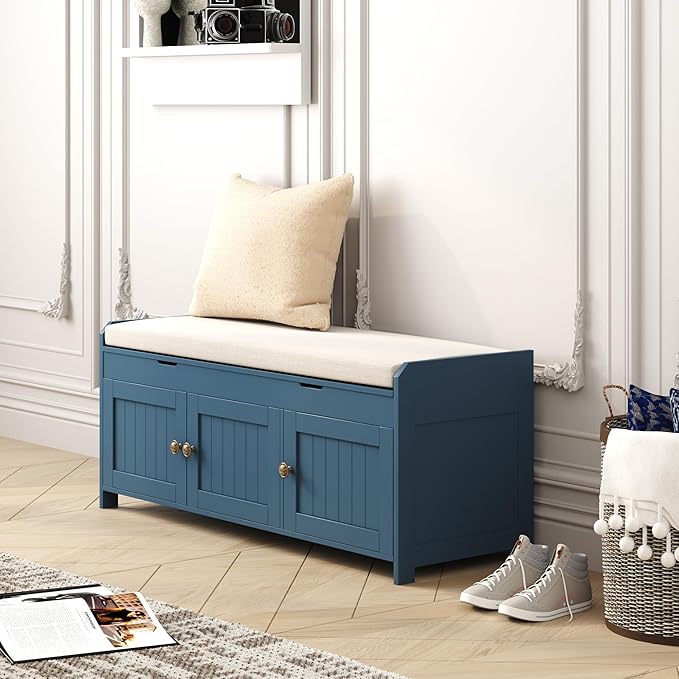 HOMEFORT 41.3" Shoe Bench with Lift Top Storage, Entryway Bench with Cushioned - Image 9