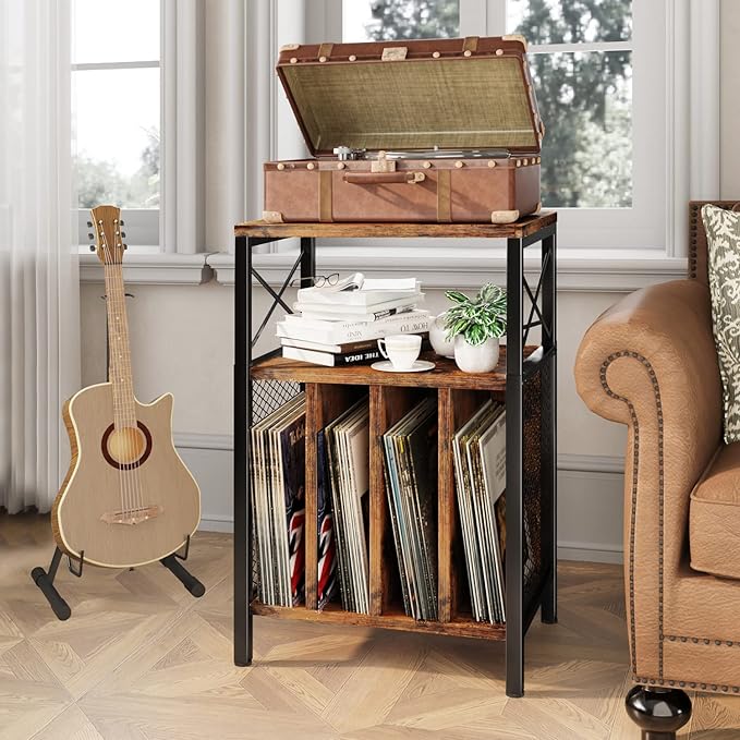 3-Tier Record Player Stand, Vinyl Record Storage Turntables - Image 2