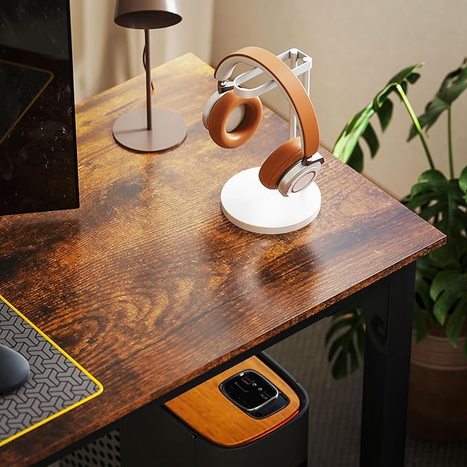 HOMCOM Modern Simple Large Computer Desk, Rustic Brown - Image 8