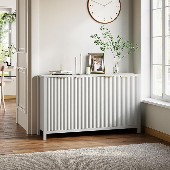 Buffet Cabinet with Storage, Modern Credenza Buffet Table Media Console - Image 8