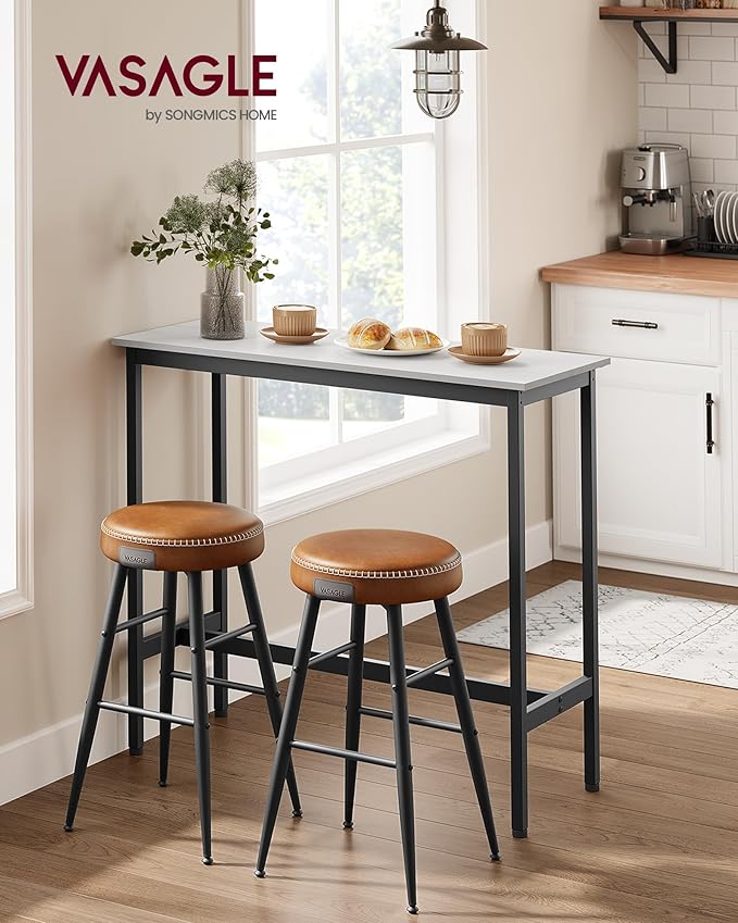 VASAGLE Bar Table, Narrow Long Kitchen Dining Table, Sturdy Metal Frame - Image 2