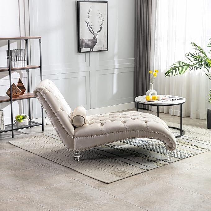 HomSof Modern Armless Velvet Chaise Lounge Indoor Chair - Image 4