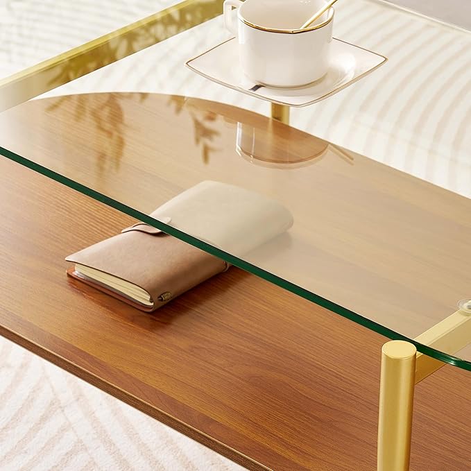 Oval Glass Coffee Table, Mid-Century Modern Design, L41 x W21 x H17 inch - Image 6