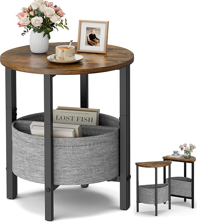 Vagusicc Small Round Side Table, Accent End Table by Vagusicc