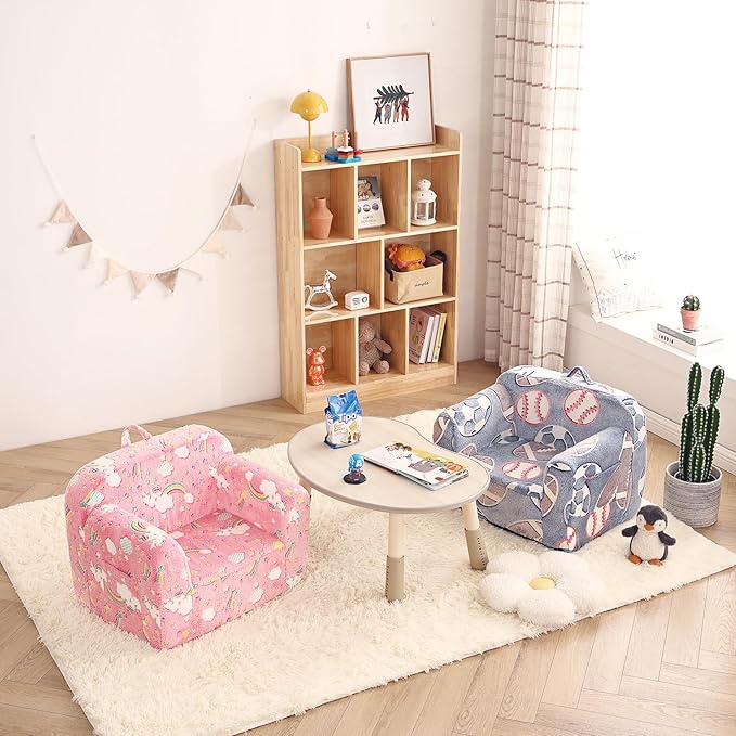 Toddler Chair Plush Kids Couch, Comfy Kids Sofa Toddler Lounger Chair - Image 9