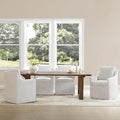 Upholstered Dining Chairs with Casters Easy Assembly Side Deskchair with Rollers by Kislot